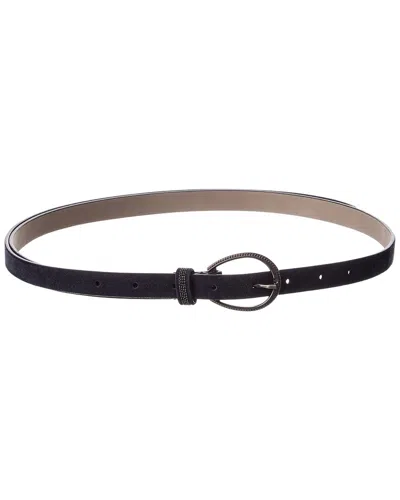 Brunello Cucinelli Suede Belt In Black