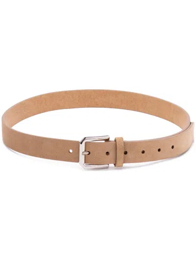 Brunello Cucinelli Suede Belt In Nude