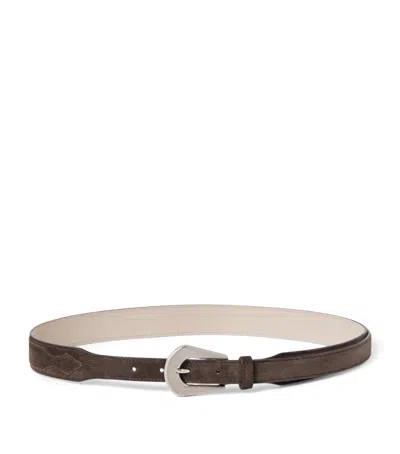 Brunello Cucinelli Suede Belt In Brown