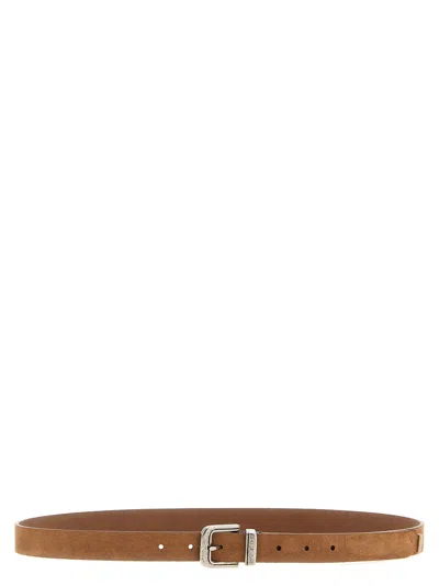 Brunello Cucinelli Suede Belt In Brown