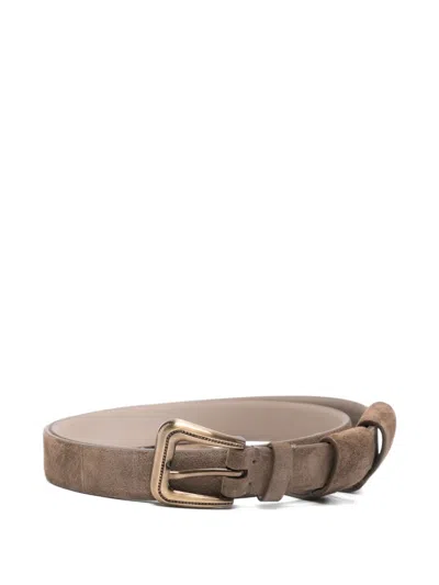 Brunello Cucinelli Suede Belt In Brown