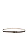 Brunello Cucinelli Suede Slim Western Belt In Brown