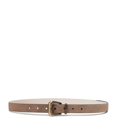 Brunello Cucinelli Suede Belt In Brown