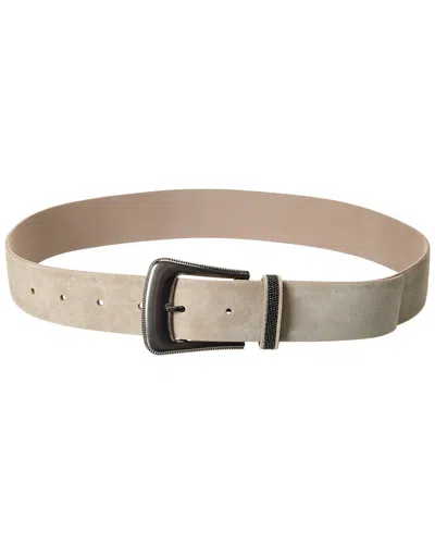 Brunello Cucinelli Suede Belt In Neutral