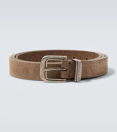 Brunello Cucinelli Suede Belt In Brown