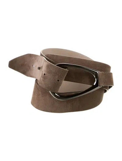 Pre-owned Brunello Cucinelli Suede Belt In Brown