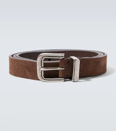 Brunello Cucinelli Suede Belt In Brown