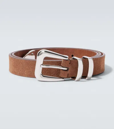 Brunello Cucinelli Suede Belt In Brown