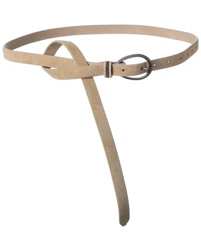 Brunello Cucinelli Suede Belt In Neutral