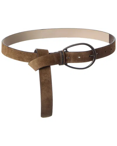 Brunello Cucinelli Suede Belt In Brown