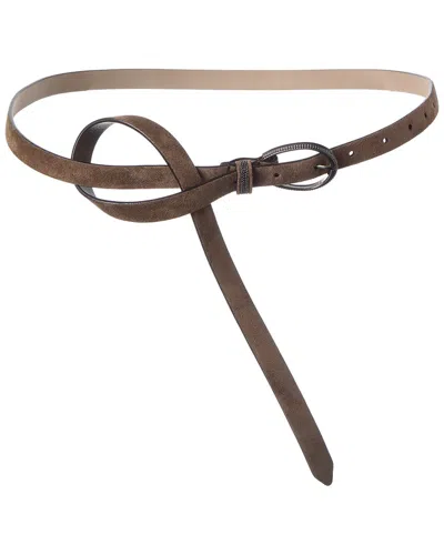 Brunello Cucinelli Suede Belt In Brown