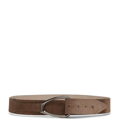 Brunello Cucinelli Suede Belt In 褐色