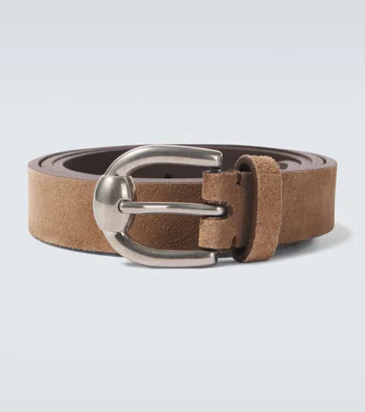 Brunello Cucinelli Suede Belt In Brown