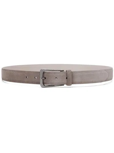 Brunello Cucinelli Suede Belt In Gray