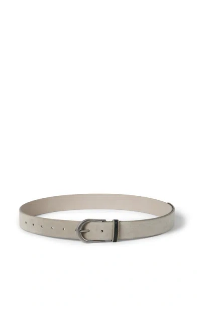 Brunello Cucinelli Suede Belt In Neutral