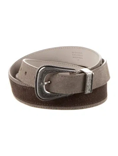 Pre-owned Brunello Cucinelli Suede Belt In Neutral