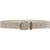 Brunello Cucinelli Suede Belt In Sand