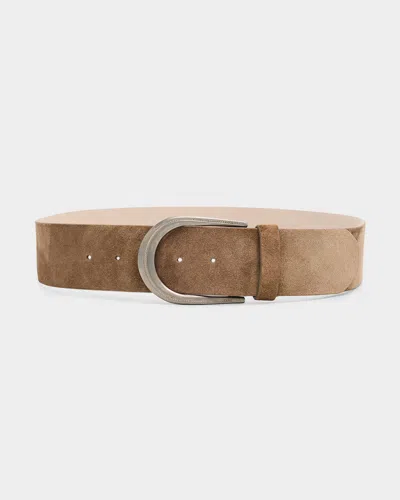 Brunello Cucinelli Suede Belt In Brown