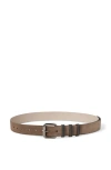 Brunello Cucinelli Shiny Belt With Loops In Taupe