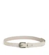 Brunello Cucinelli Suede Belt In White