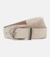 Brunello Cucinelli Suede Belt In White