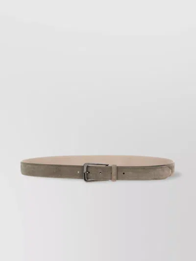BRUNELLO CUCINELLI SUEDE BELT WITH METAL BUCKLE AND ADJUSTABLE LENGTH