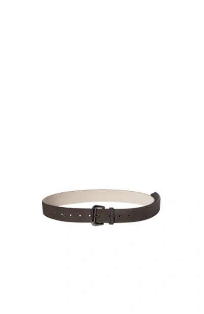Brunello Cucinelli Suede Belt With Shiny Loop In Purple