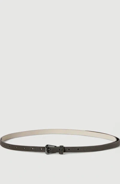 BRUNELLO CUCINELLI BRUNELLO CUCINELLI SUEDE BELT WITH SHINY LOOP