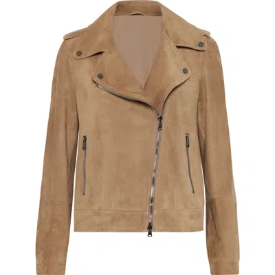 Brunello Cucinelli Suede Biker Jacket