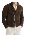 Brunello Cucinelli Suede Biker Jacket In Black