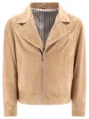 Brunello Cucinelli Suede Biker Jacket