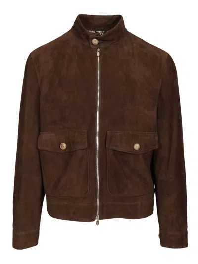 Brunello Cucinelli Suede Biker Jacket Jackets Brown