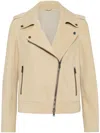 Brunello Cucinelli Panelled Suede Cropped Jacket In Cedar