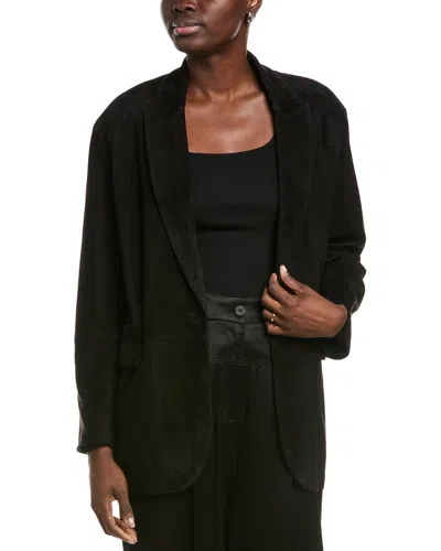 Brunello Cucinelli Suede Blazer In Black