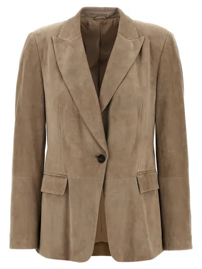 BRUNELLO CUCINELLI BRUNELLO CUCINELLI SUEDE BLAZER