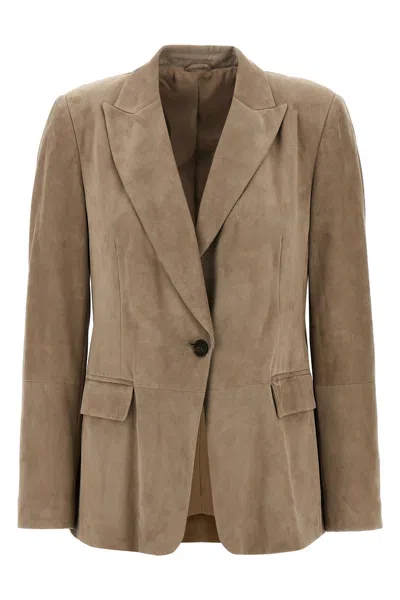 BRUNELLO CUCINELLI BRUNELLO CUCINELLI SUEDE BLAZER