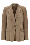 Brunello Cucinelli Single-breasted Blazer Button Notch In Brown