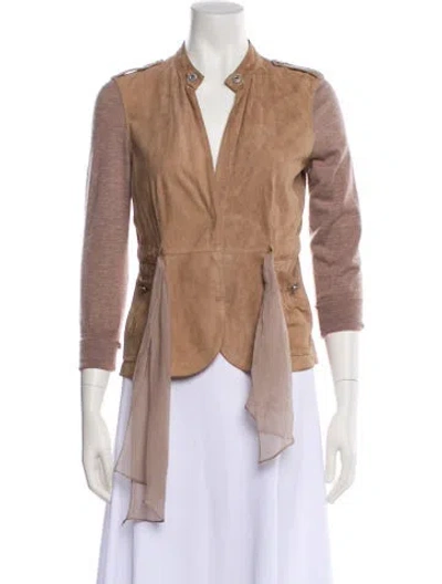 Pre-owned Brunello Cucinelli Suede Blazer In Brown