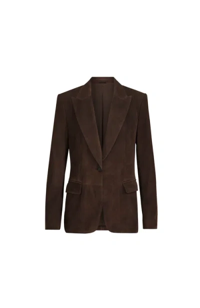 Brunello Cucinelli Suede Blazer In Brown