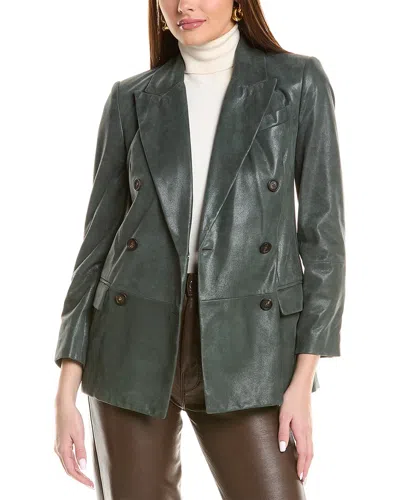 Brunello Cucinelli Suede Blazer In Green