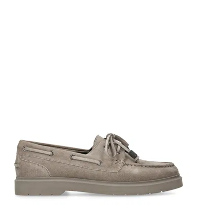 BRUNELLO CUCINELLI SUEDE BOAT SHOES