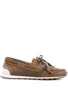 Brunello Cucinelli Suede Boat Shoes In Brown