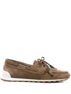 Brunello Cucinelli Suede Boat Shoes In Brown