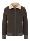 Brunello Cucinelli Suede Bomber In Brown