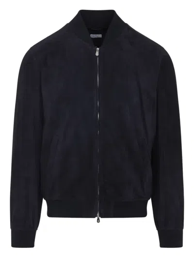 BRUNELLO CUCINELLI SUEDE BOMBER JACKET