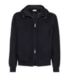 Brunello Cucinelli Suede Bomber Jacket In Blue