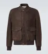 Brunello Cucinelli Bomberjacke Aus Veloursleder In Braun