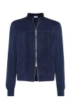 Brunello Cucinelli Wool And Linen Blend Blous In Night