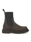 Brunello Cucinelli Suede Boot With Mesh Insert