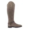 Brunello Cucinelli Suede Boots With Monili Detail In Gray